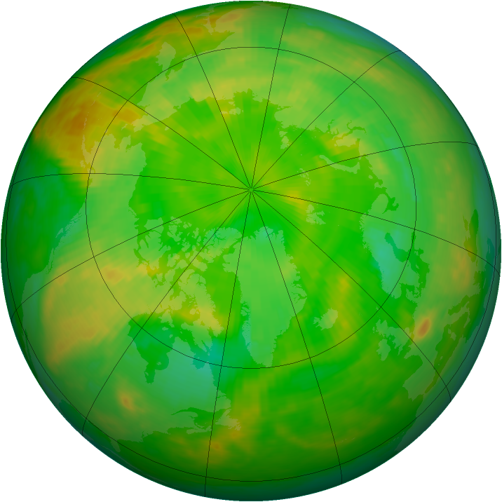 Arctic ozone map for 22 June 1989